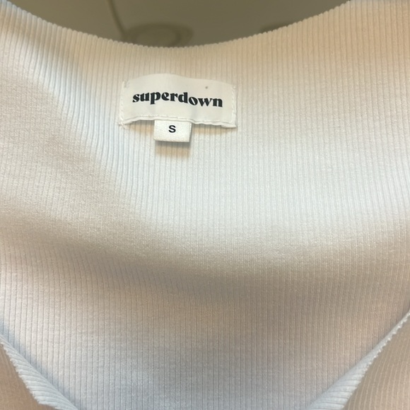 Superdown Mimi Notch Neck Tank White Size S - Picture 3 of 4